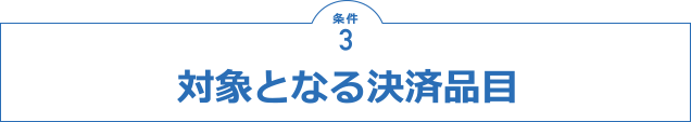 条件3 対象となる決済品目
