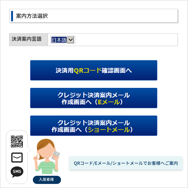 お客様への案内方法選択